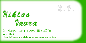 miklos vavra business card